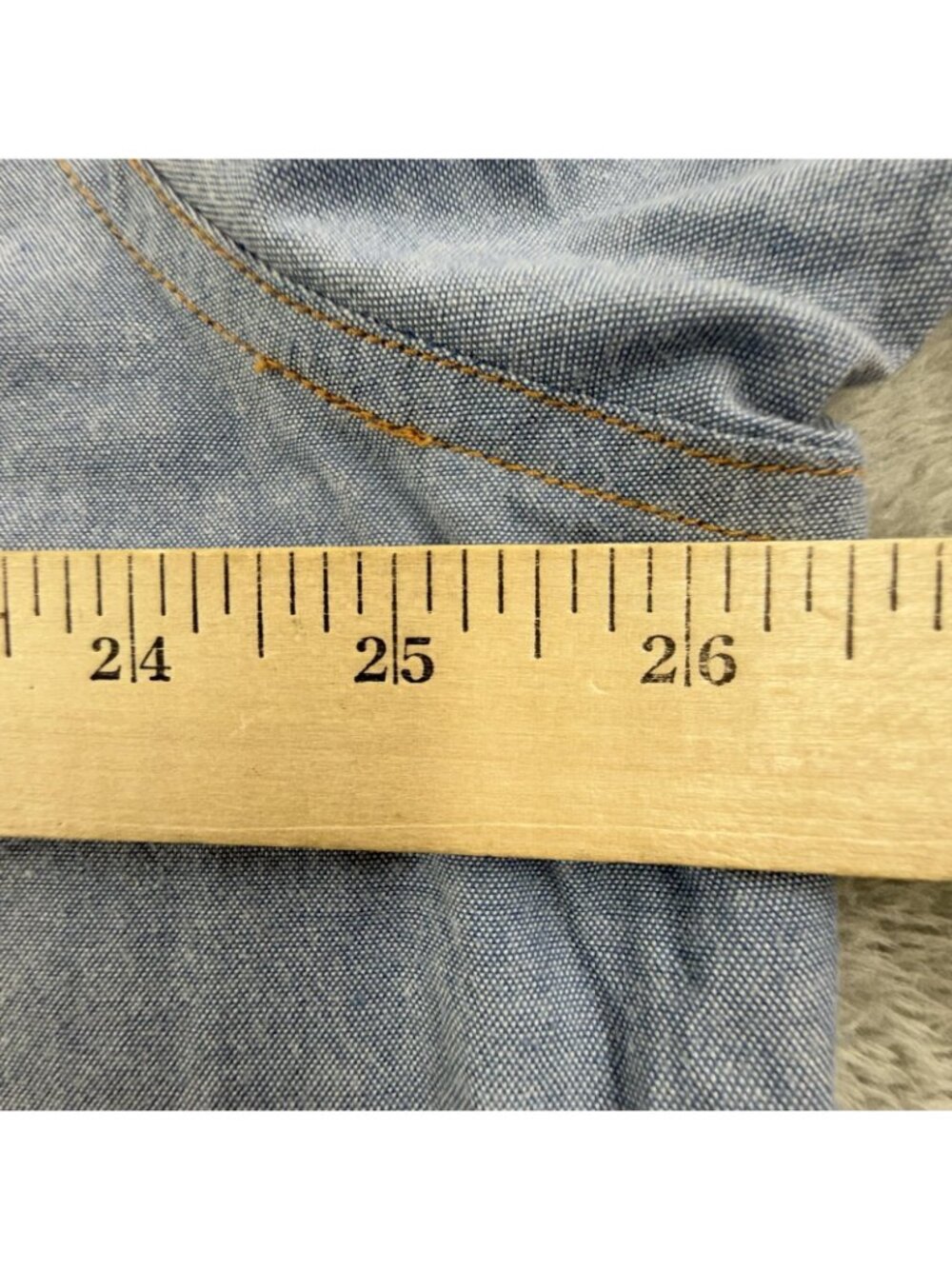 Vintage Walls Shirt Men 2XL Blue Solid Short Sleeve Western Snap Chambray Pocket - Picture 11 of 13